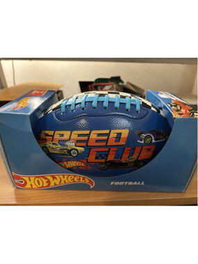 Mattel Hot Wheels Speed Club Football Durable Size 6 Blue and Black New